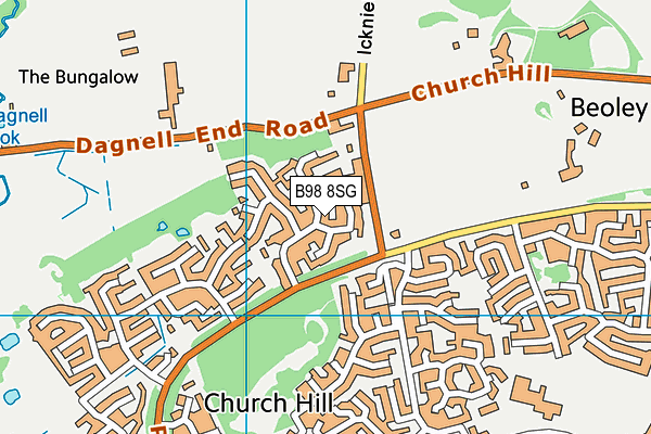 B98 8SG map - OS VectorMap District (Ordnance Survey)