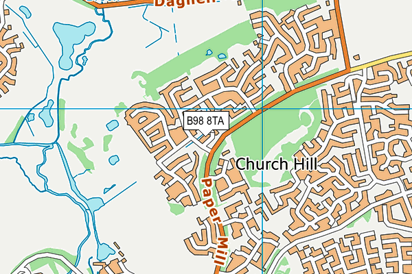 B98 8TA map - OS VectorMap District (Ordnance Survey)