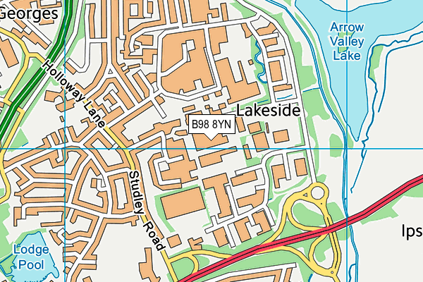 B98 8YN map - OS VectorMap District (Ordnance Survey)