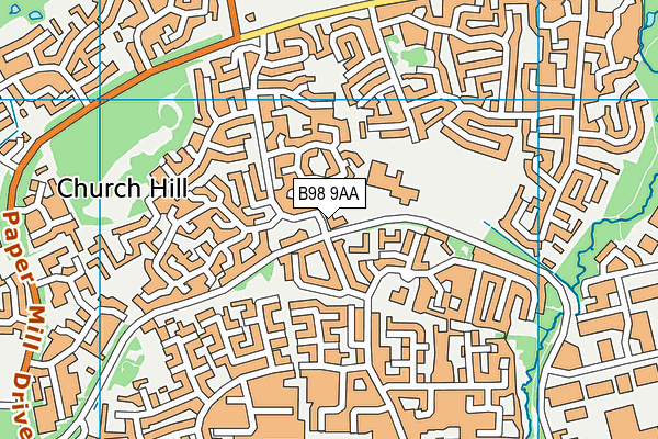 B98 9AA map - OS VectorMap District (Ordnance Survey)