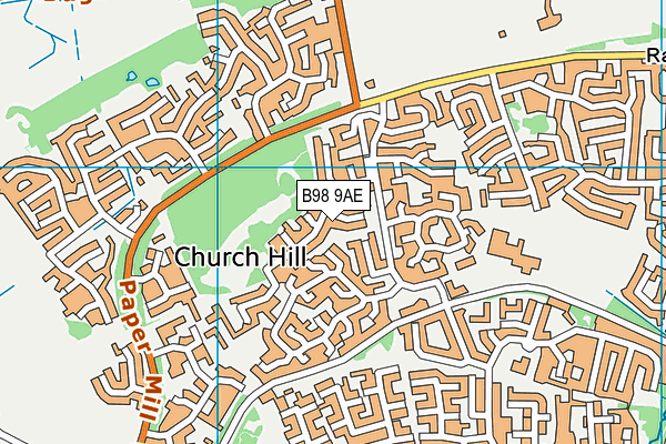 B98 9AE map - OS VectorMap District (Ordnance Survey)