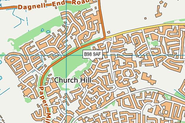 B98 9AF map - OS VectorMap District (Ordnance Survey)