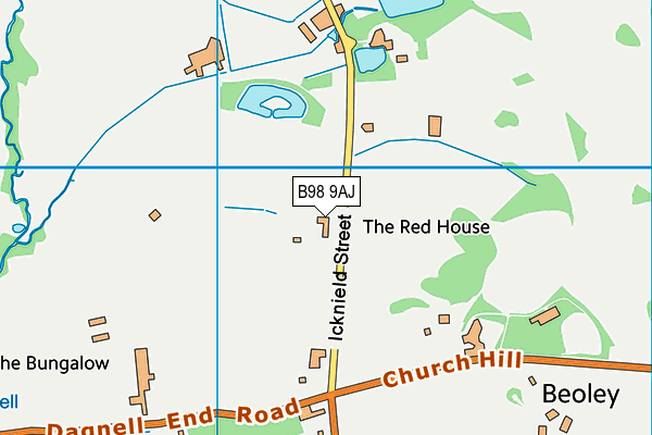 B98 9AJ map - OS VectorMap District (Ordnance Survey)
