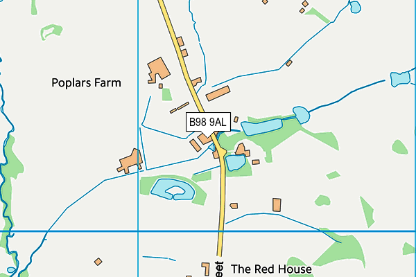 B98 9AL map - OS VectorMap District (Ordnance Survey)