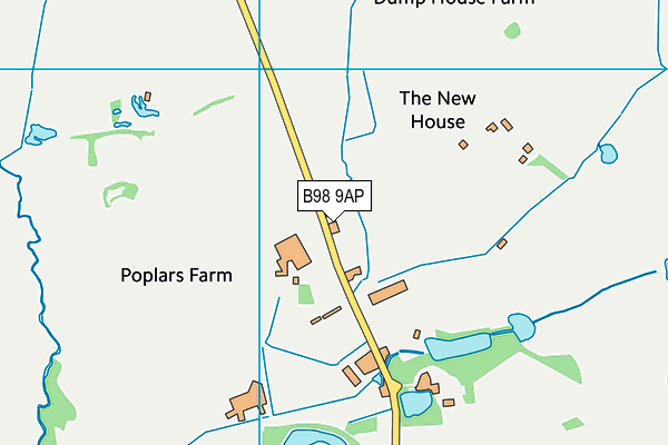 B98 9AP map - OS VectorMap District (Ordnance Survey)