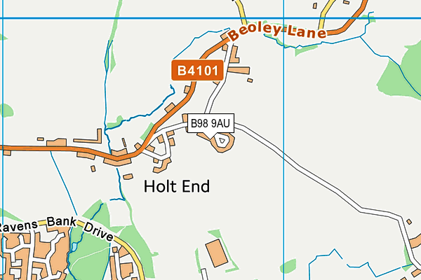 B98 9AU map - OS VectorMap District (Ordnance Survey)