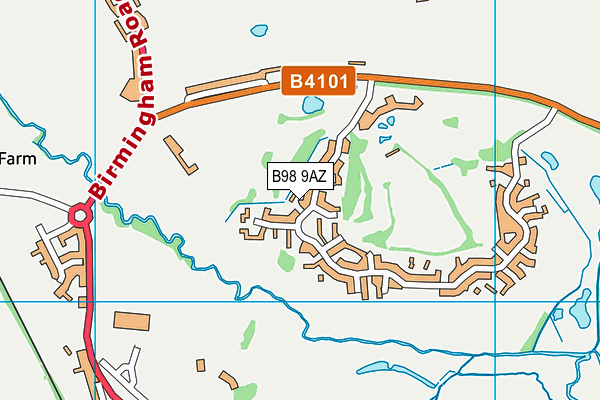 B98 9AZ map - OS VectorMap District (Ordnance Survey)