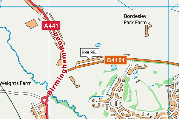 B98 9BJ map - OS VectorMap District (Ordnance Survey)