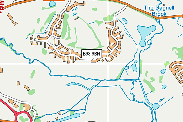 B98 9BN map - OS VectorMap District (Ordnance Survey)