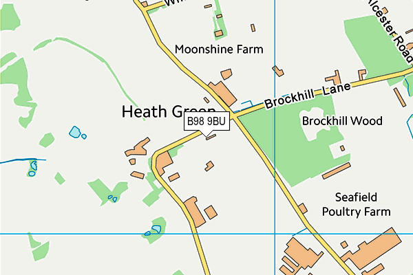 B98 9BU map - OS VectorMap District (Ordnance Survey)