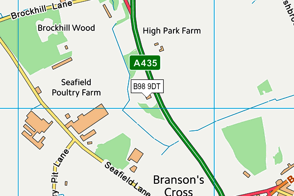 B98 9DT map - OS VectorMap District (Ordnance Survey)