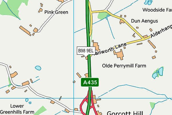 B98 9EL map - OS VectorMap District (Ordnance Survey)