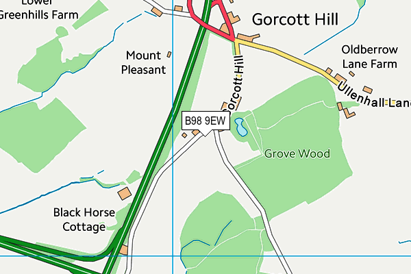 B98 9EW map - OS VectorMap District (Ordnance Survey)