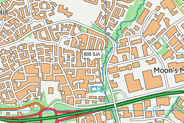 B98 9JA map - OS VectorMap District (Ordnance Survey)