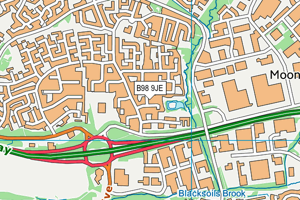 B98 9JE map - OS VectorMap District (Ordnance Survey)