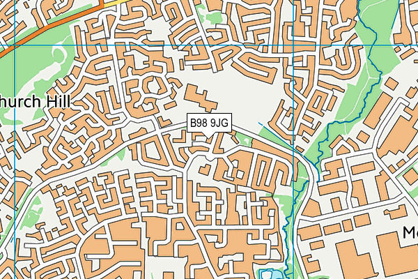 B98 9JG map - OS VectorMap District (Ordnance Survey)