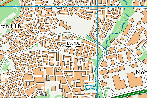 B98 9JL map - OS VectorMap District (Ordnance Survey)