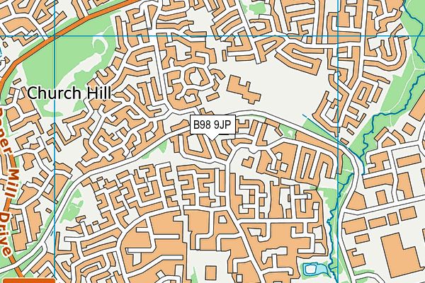 B98 9JP map - OS VectorMap District (Ordnance Survey)