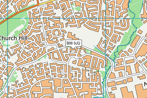 B98 9JQ map - OS VectorMap District (Ordnance Survey)