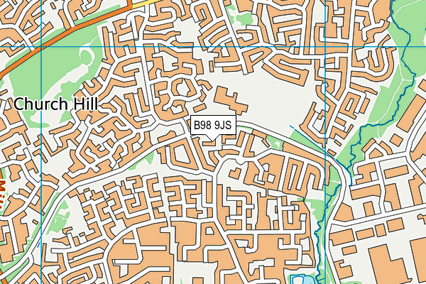 B98 9JS map - OS VectorMap District (Ordnance Survey)