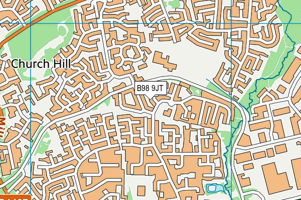 B98 9JT map - OS VectorMap District (Ordnance Survey)