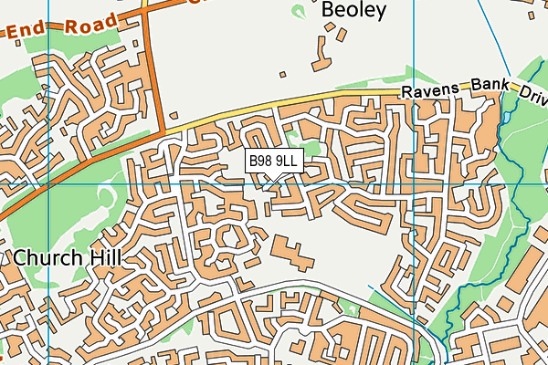 B98 9LL map - OS VectorMap District (Ordnance Survey)