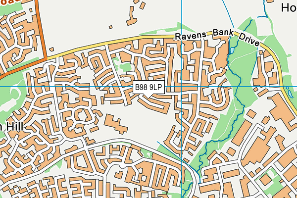 B98 9LP map - OS VectorMap District (Ordnance Survey)