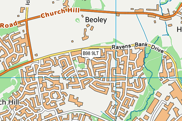 B98 9LT map - OS VectorMap District (Ordnance Survey)