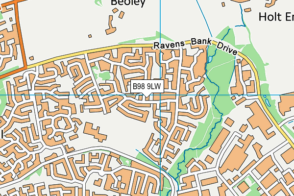 B98 9LW map - OS VectorMap District (Ordnance Survey)