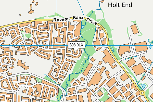 B98 9LX map - OS VectorMap District (Ordnance Survey)