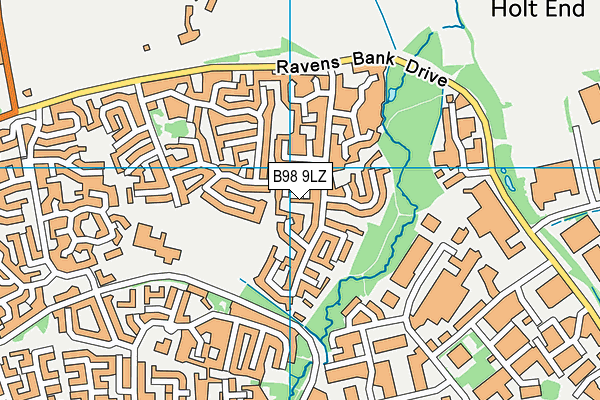 B98 9LZ map - OS VectorMap District (Ordnance Survey)