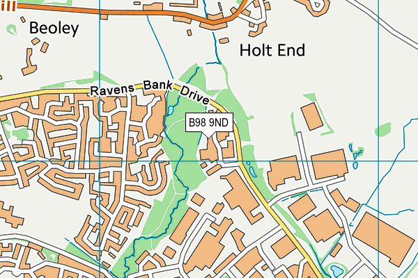 B98 9ND map - OS VectorMap District (Ordnance Survey)