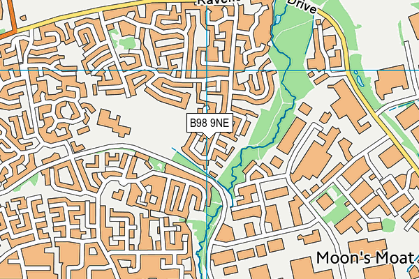 B98 9NE map - OS VectorMap District (Ordnance Survey)