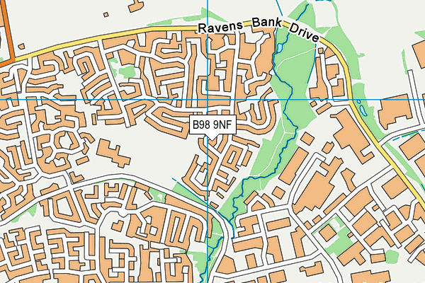 B98 9NF map - OS VectorMap District (Ordnance Survey)