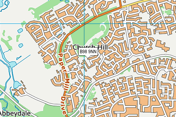 B98 9NN map - OS VectorMap District (Ordnance Survey)