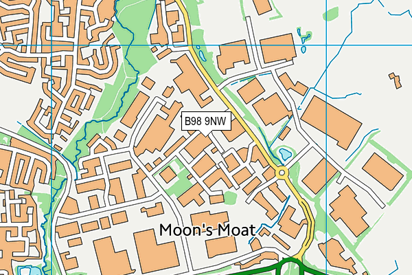 B98 9NW map - OS VectorMap District (Ordnance Survey)