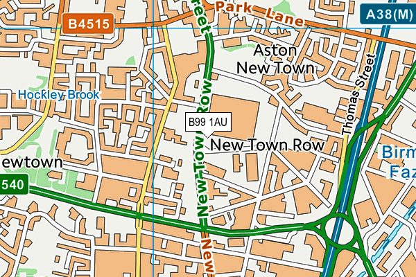 B99 1AU map - OS VectorMap District (Ordnance Survey)