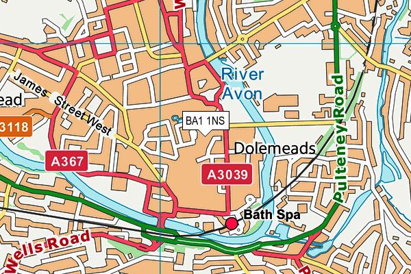 BA1 1NS map - OS VectorMap District (Ordnance Survey)