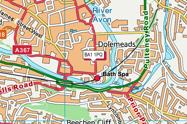 BA1 1PQ map - OS VectorMap District (Ordnance Survey)