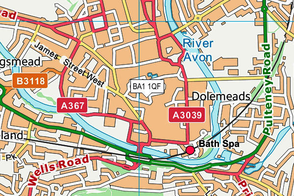 BA1 1QF map - OS VectorMap District (Ordnance Survey)