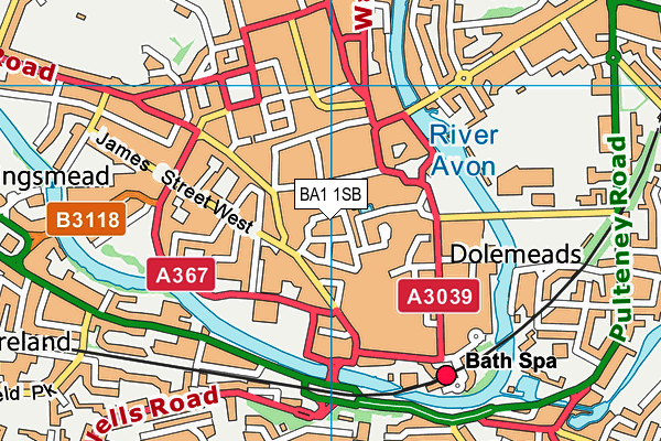 BA1 1SB map - OS VectorMap District (Ordnance Survey)