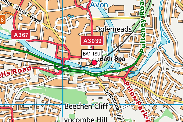 BA1 1SU map - OS VectorMap District (Ordnance Survey)