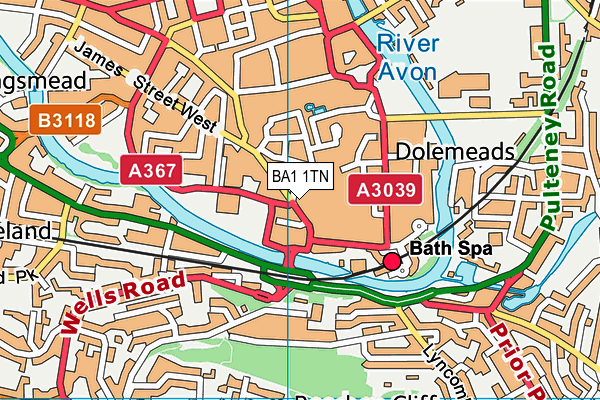 BA1 1TN map - OS VectorMap District (Ordnance Survey)