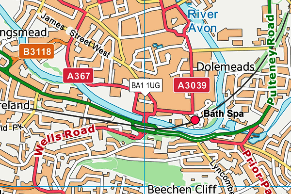 BA1 1UG map - OS VectorMap District (Ordnance Survey)