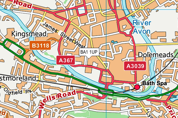 Bath College map (BA1 1UP) - OS VectorMap District (Ordnance Survey)