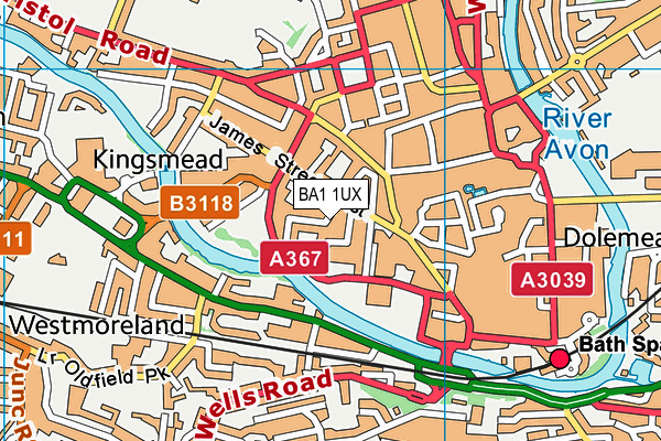 BA1 1UX map - OS VectorMap District (Ordnance Survey)