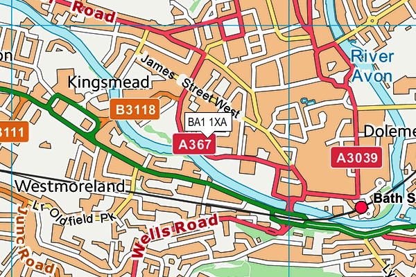 BA1 1XA map - OS VectorMap District (Ordnance Survey)