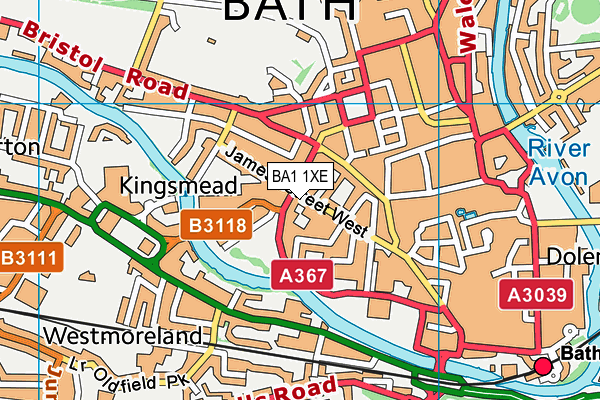 BA1 1XE map - OS VectorMap District (Ordnance Survey)