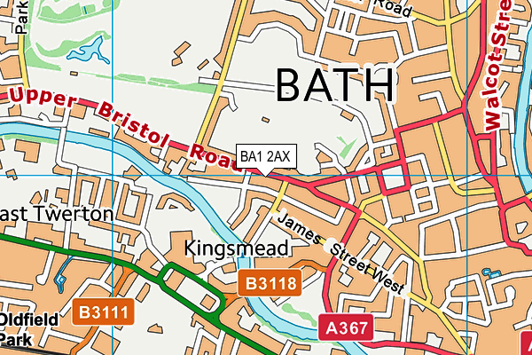 BA1 2AX map - OS VectorMap District (Ordnance Survey)