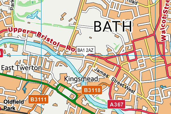 BA1 2AZ map - OS VectorMap District (Ordnance Survey)